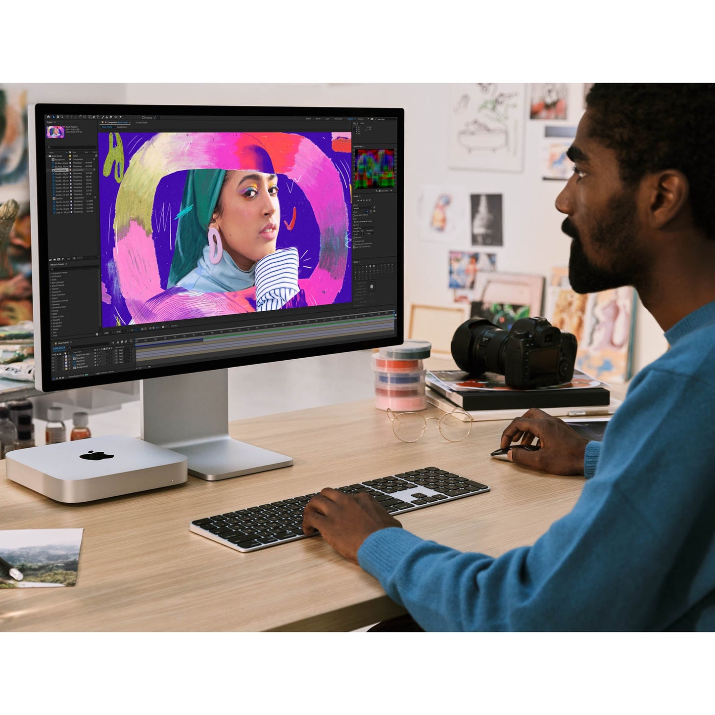 "Mac mini: Apple M2 chip with 8-core CPU and 10-core GPU, 256GB SSD"