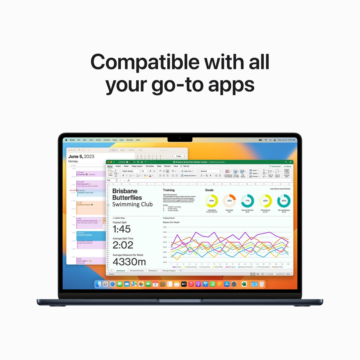 15-inch MacBook Air: Apple M2 chip with 8‑core CPU and 10‑core GPU, 256GB SSD - Midnight