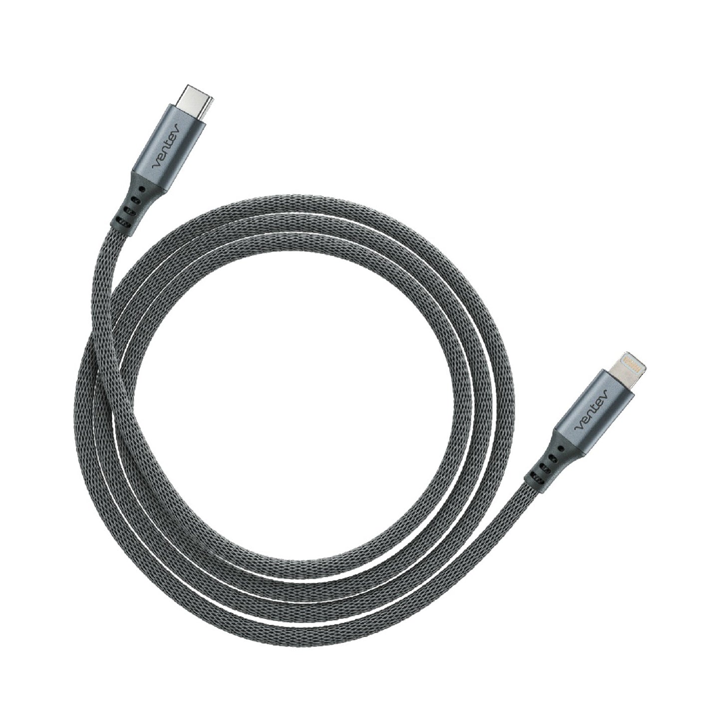VENTEV Chargesync Alloy USB-C to Lightning Cable 1.2m - Steel Gray