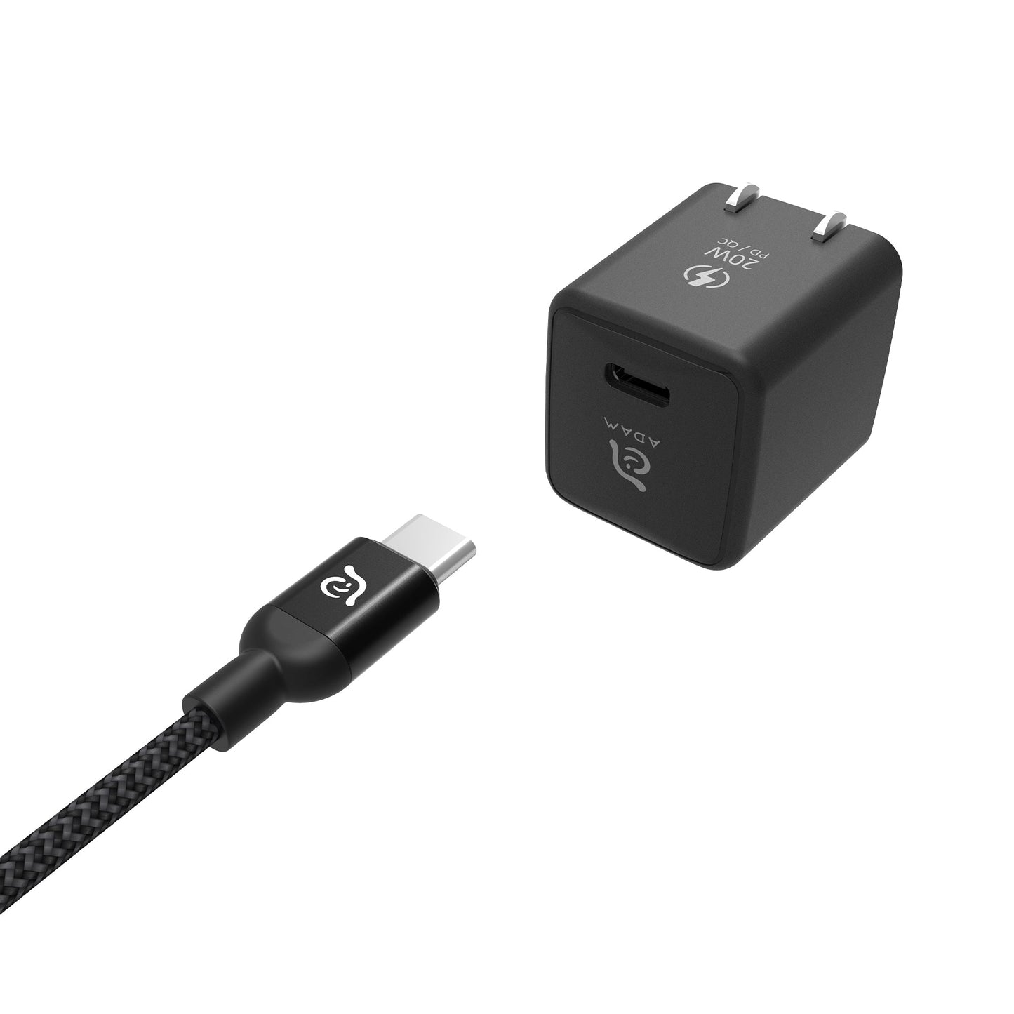 ADAM ELEMENTS Omnia X1 20W USB-C PD Wall Charger + USB-C to Lightning 1.2m - Black
