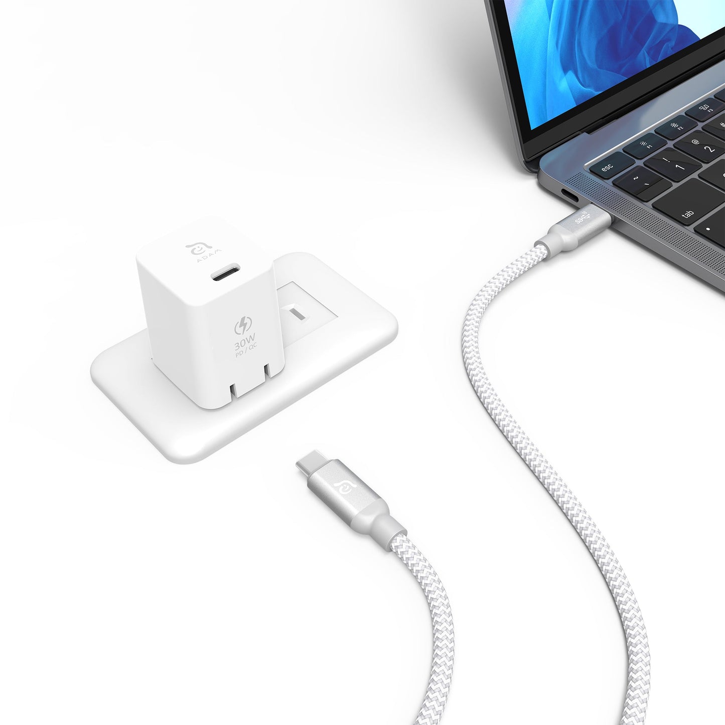 ADAM ELEMENTS Omnia X3 30W USB-C PD Wall Charger - White