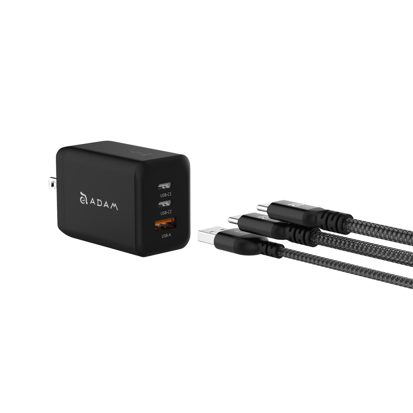 ADAM ELEMENTS OMNIA X65 GaN 65W 3-Port Wall Charger - Black