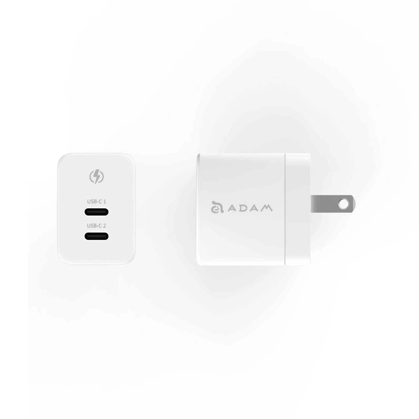 ADAM ELEMENTS OMNIA X35C GaN 35W Dual USB-C Wall Charger -White