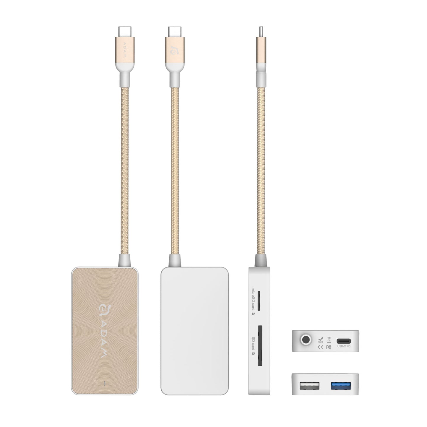 ADAM ELEMENTS Casa PDC501 USB C 5-in-1 Hub - Gold