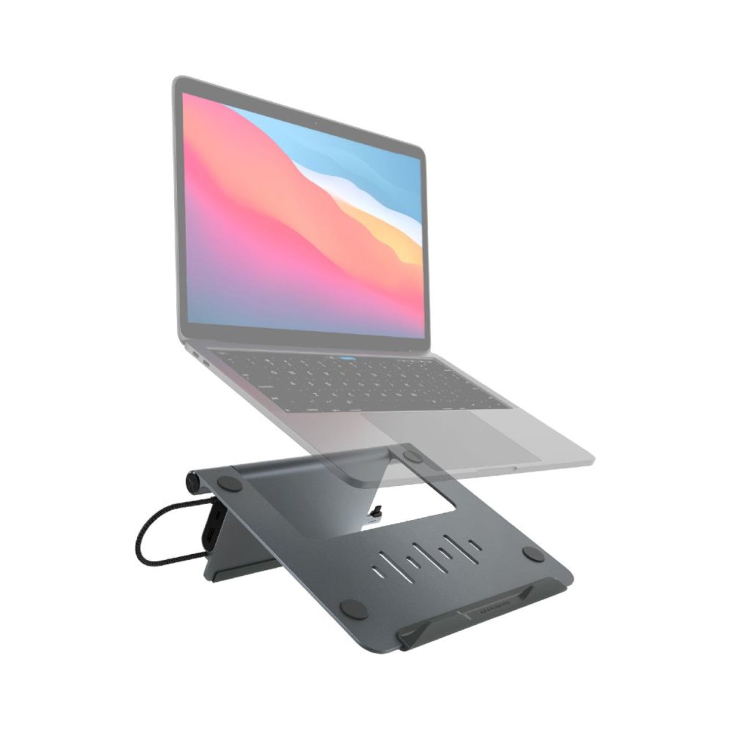 ADAM ELEMENTS Casa Hub USB C 5-in-1 Laptop Stand Hub - Grey