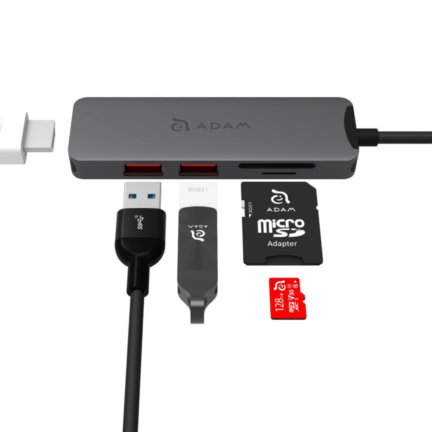 ADAM ELEMENTS Casa Hub A05 USB C 5-in-1 Hub - Grey