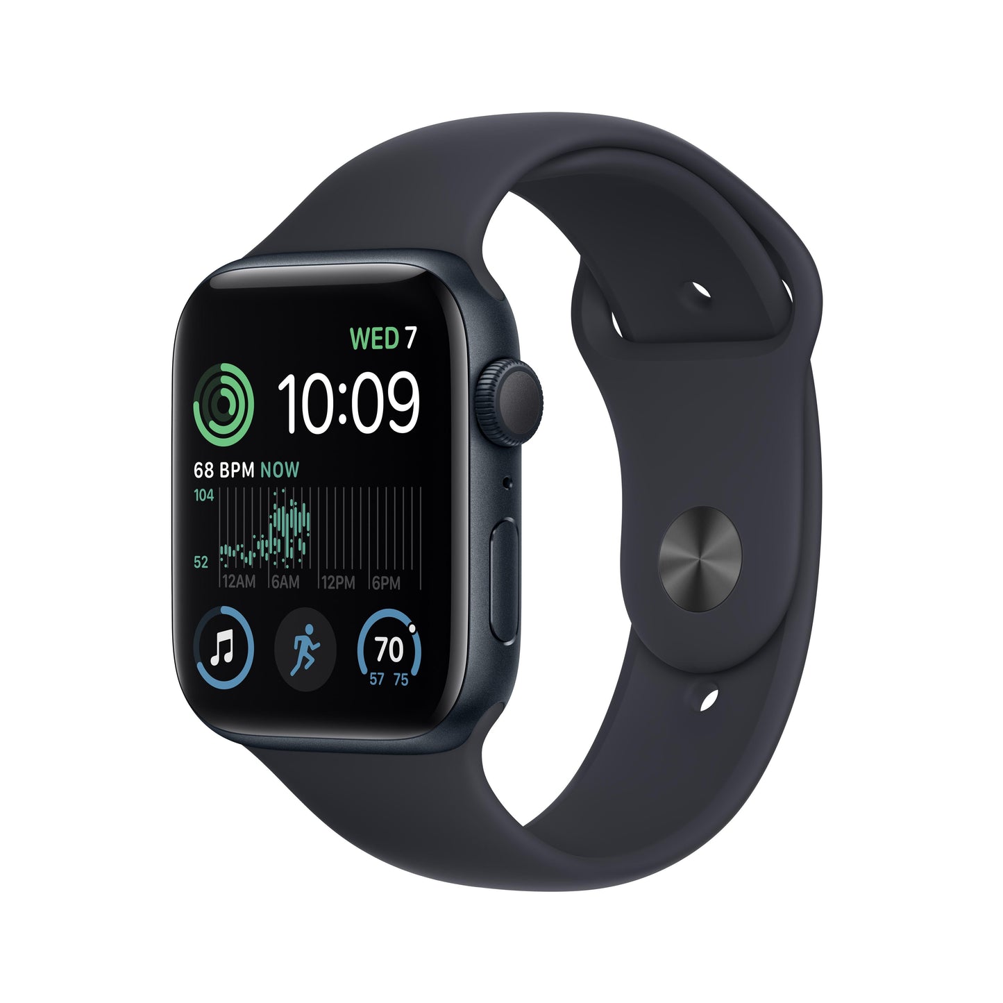 Apple Watch SE GPS 44mm Midnight Aluminum Case with Midnight Sport Band - Regular