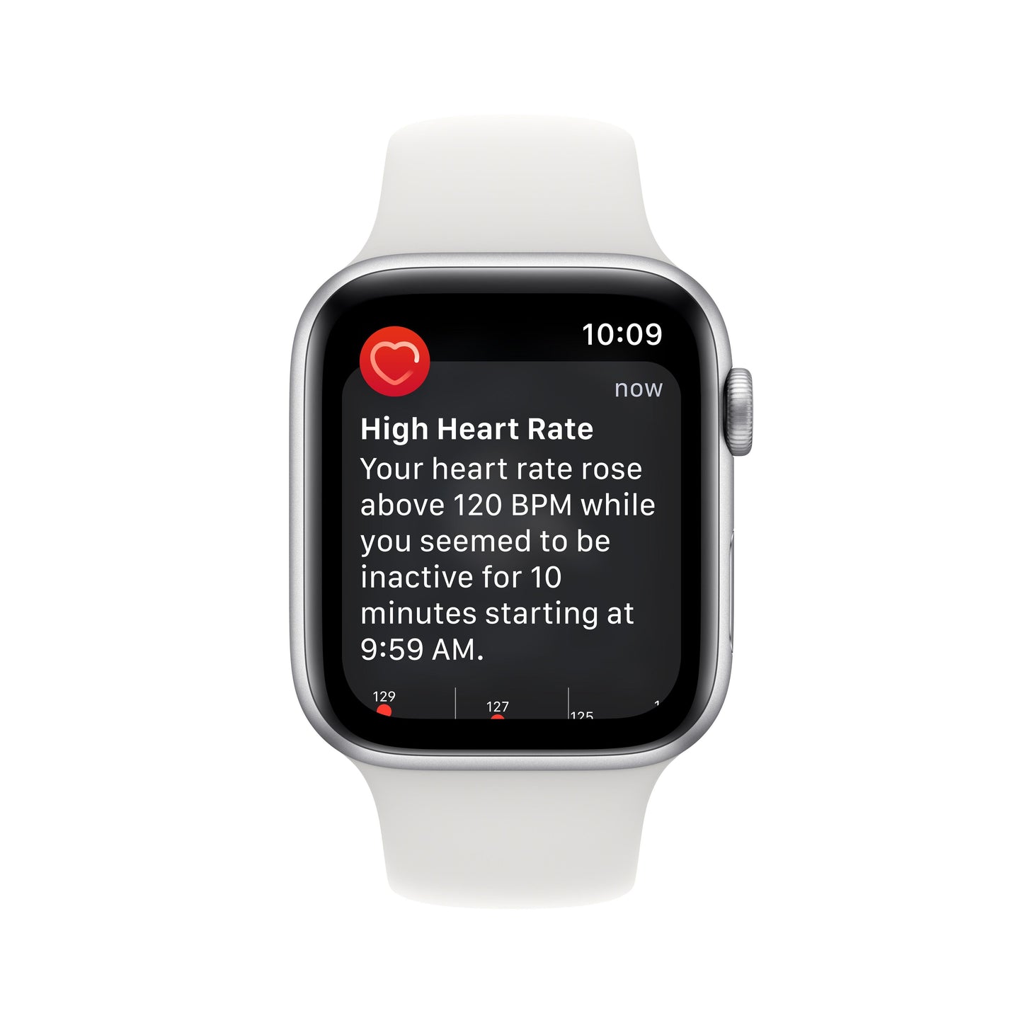 Apple Watch SE GPS 44mm Silver Aluminum Case with White Sport Band - Regular