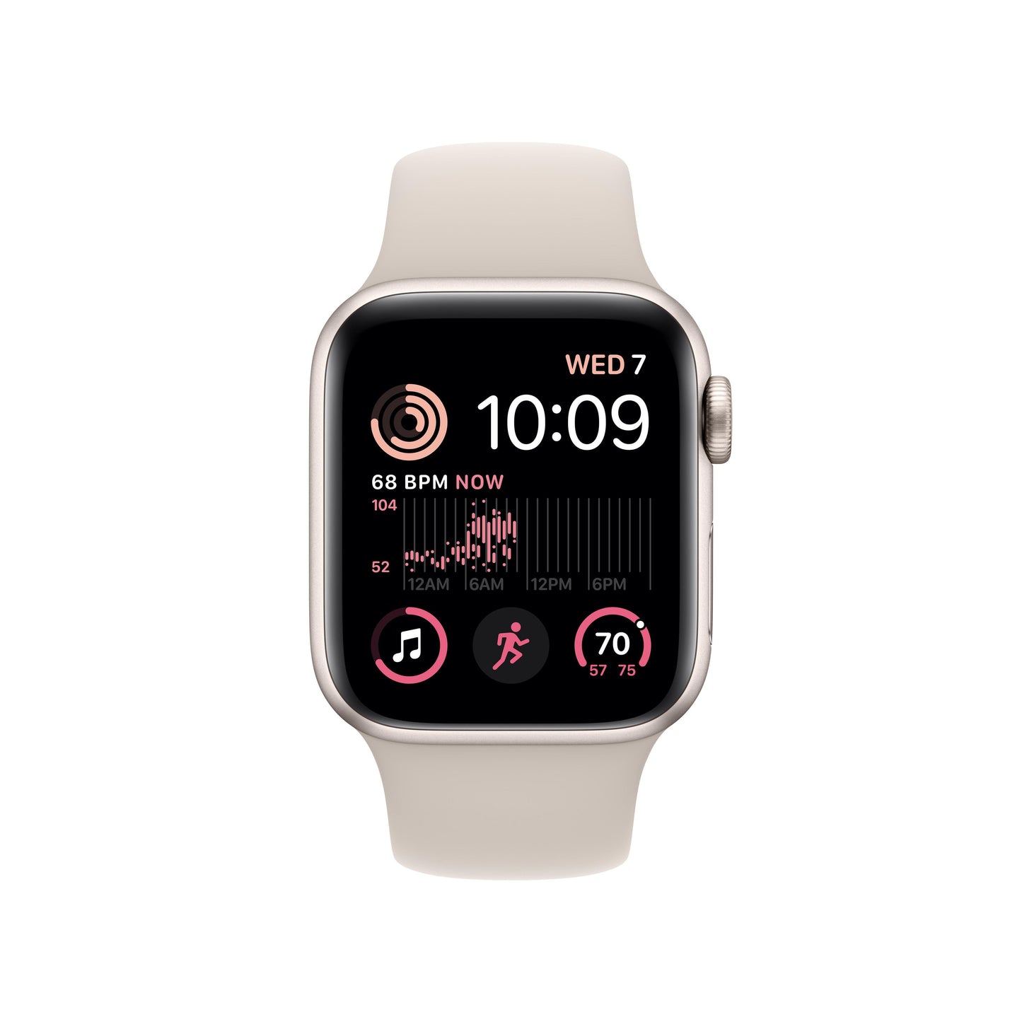 Apple Watch SE GPS + Cellular 40mm Starlight Aluminum Case with Starlight Sport Band - Regular