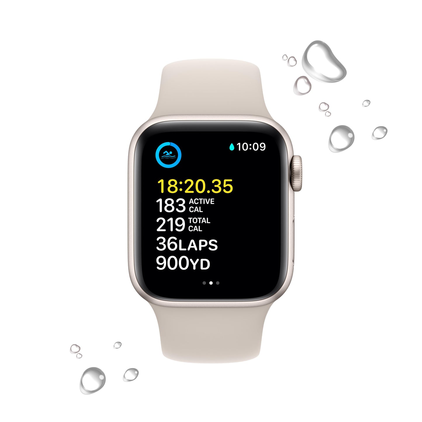 Apple Watch SE GPS + Cellular 40mm Starlight Aluminum Case with Starlight Sport Band - Regular