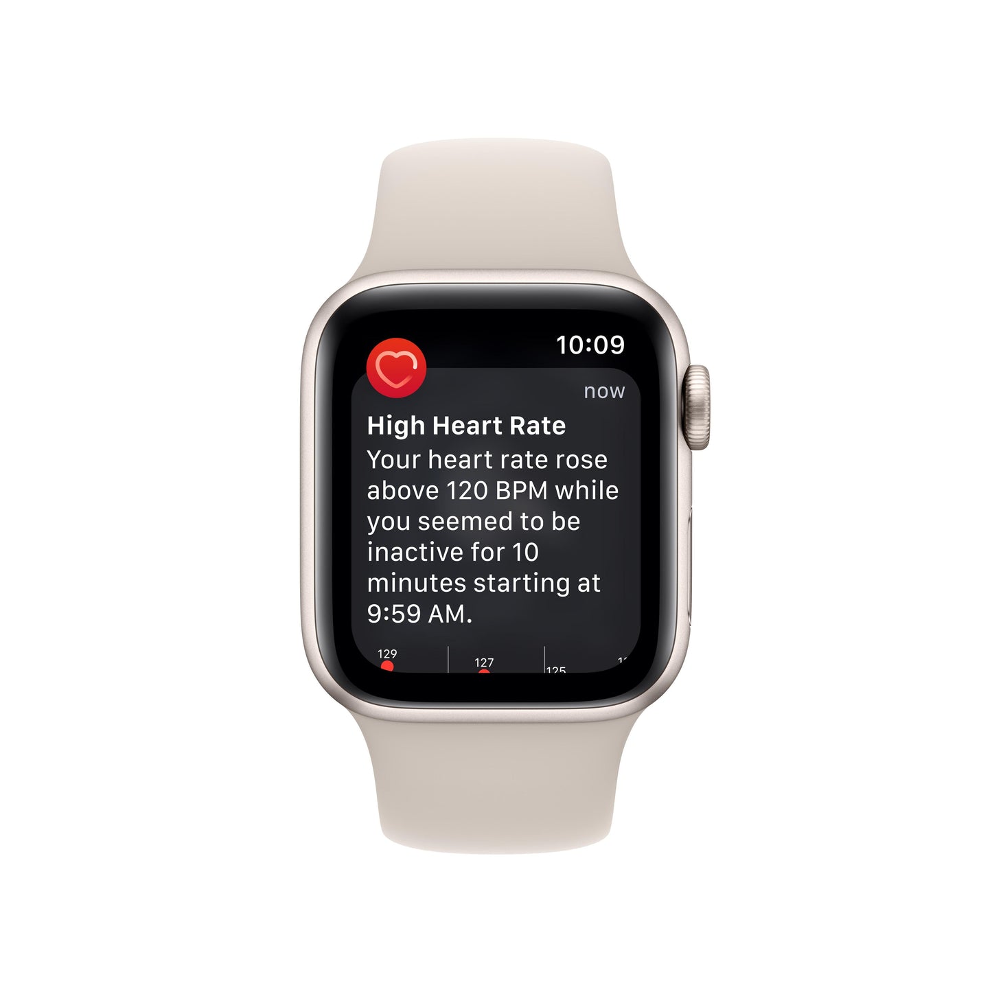 Apple Watch SE GPS + Cellular 40mm Starlight Aluminum Case with Starlight Sport Band - Regular