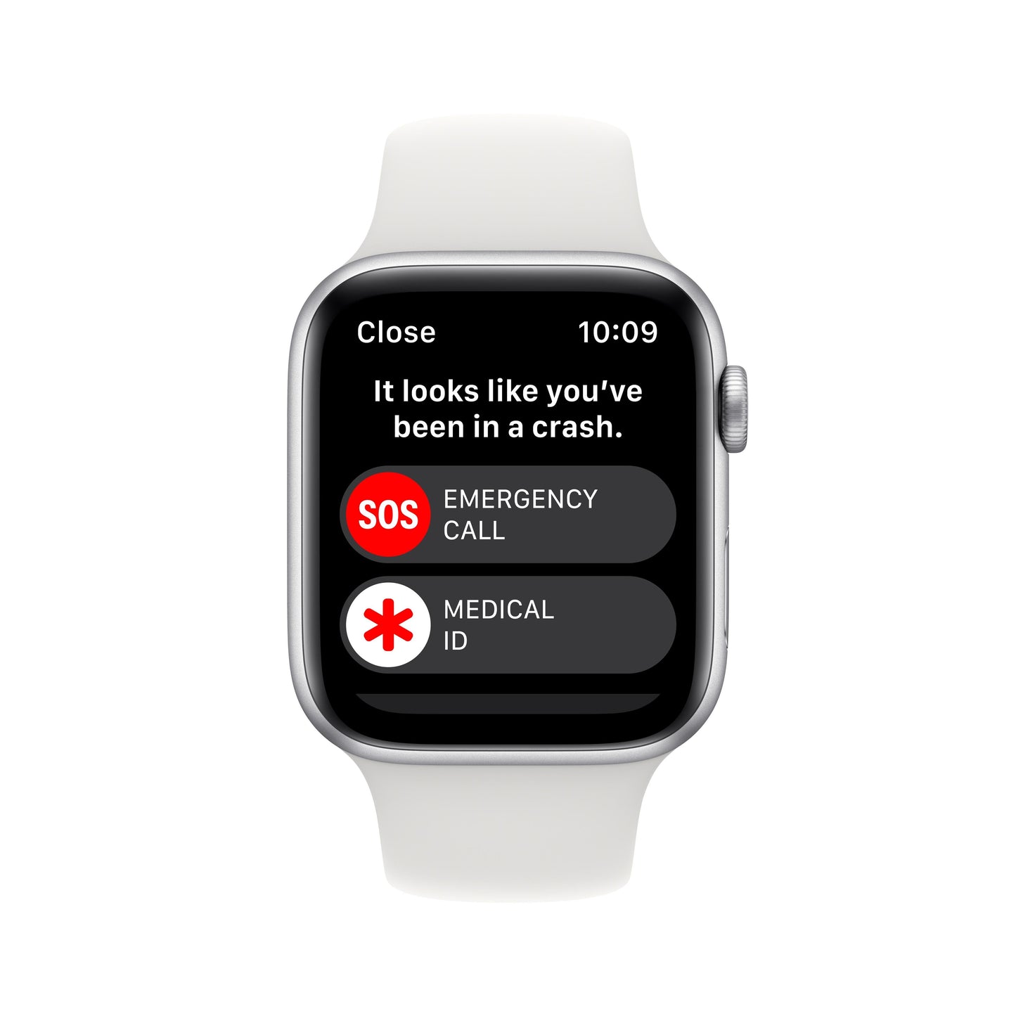 Apple Watch SE GPS + Cellular 44mm Silver Aluminum Case with White Sport Band - Regular