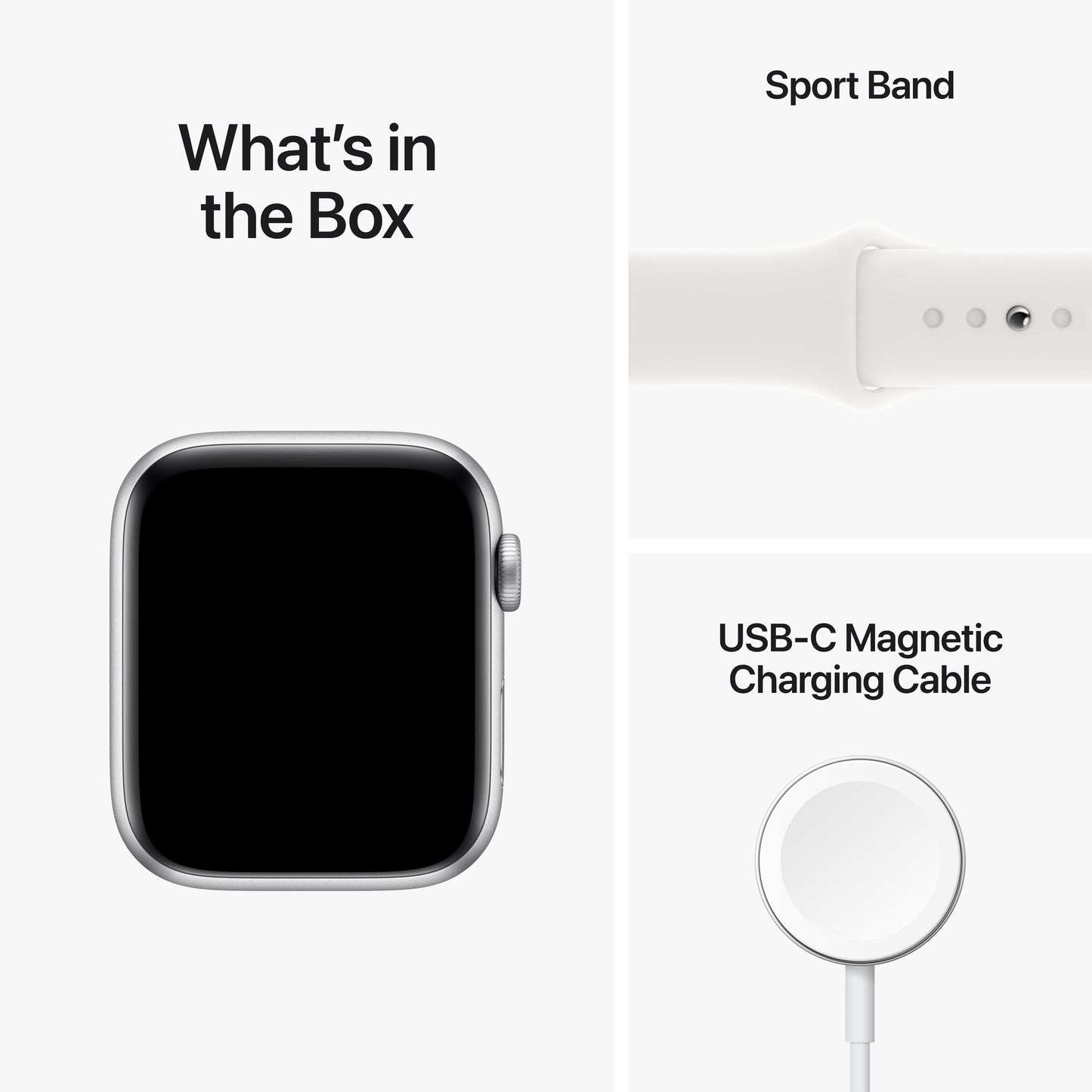 Apple Watch SE GPS + Cellular 44mm Silver Aluminum Case with White Sport Band - Regular