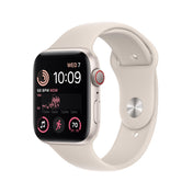 Apple Watch SE GPS + Cellular 44mm Starlight Aluminum Case with Starlight Sport Band - Regular
