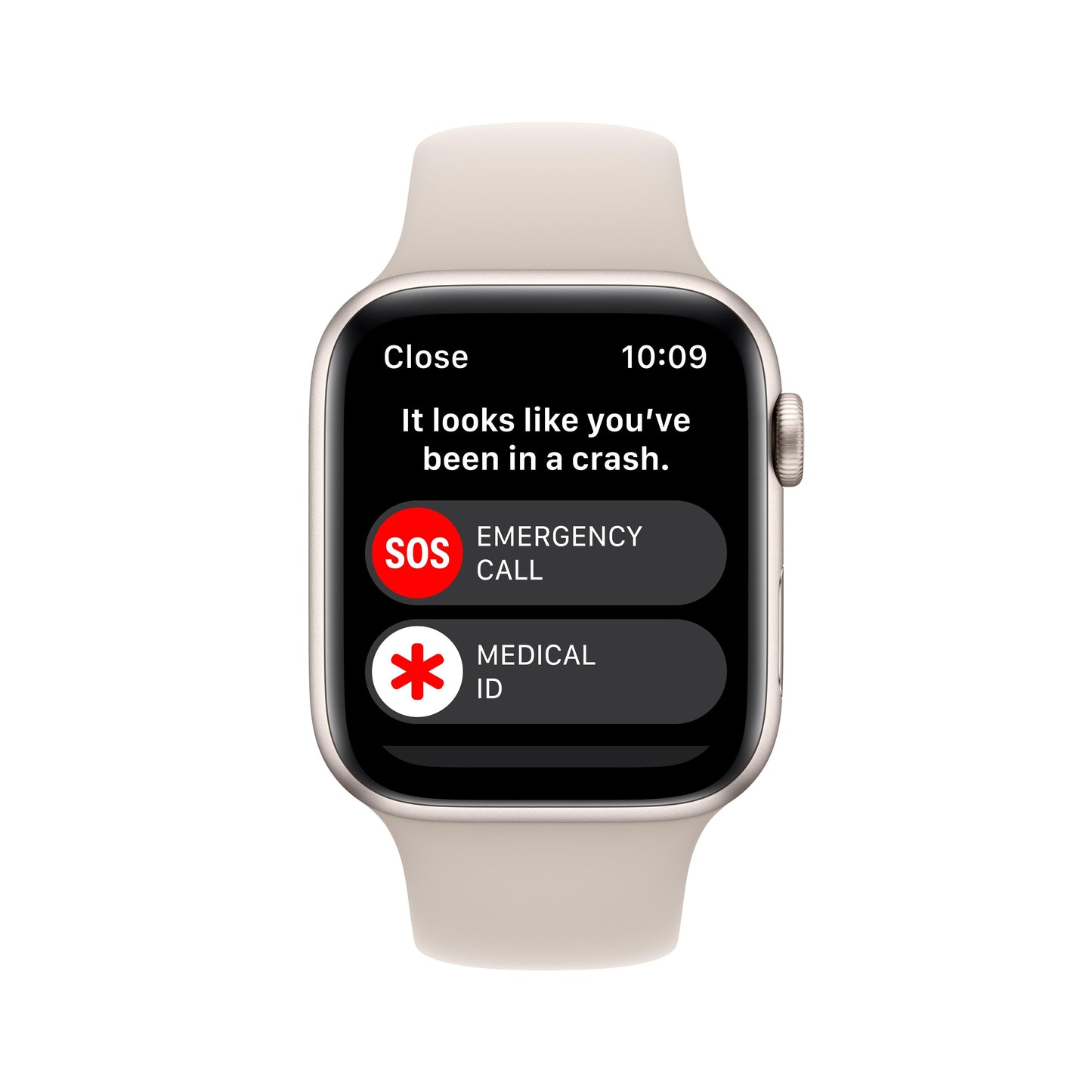 Apple Watch SE GPS + Cellular 44mm Starlight Aluminum Case with Starlight Sport Band - Regular