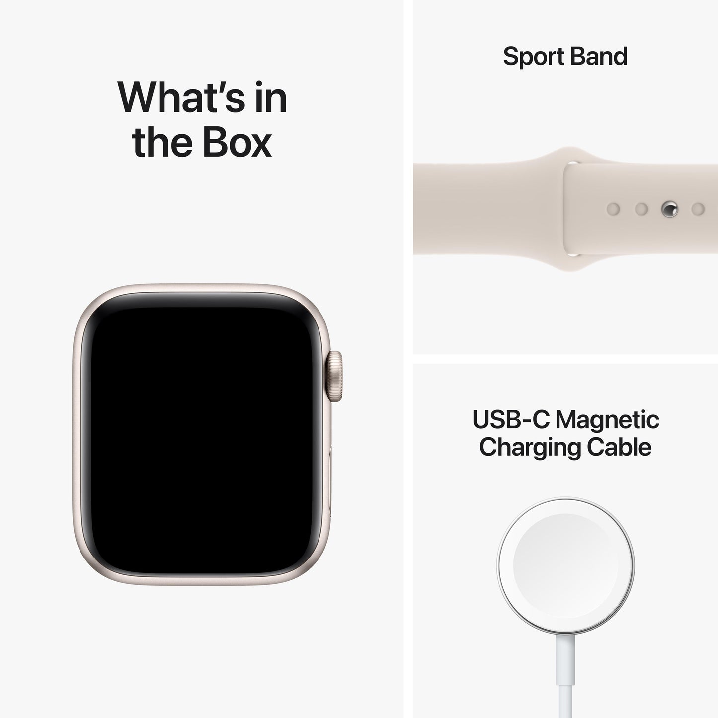 Apple Watch SE GPS + Cellular 44mm Starlight Aluminum Case with Starlight Sport Band - Regular