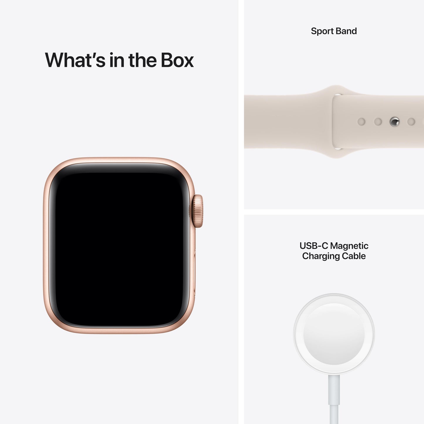 Apple Watch SE GPS, 40mm Gold Aluminum Case with Starlight Sport Band - Regular