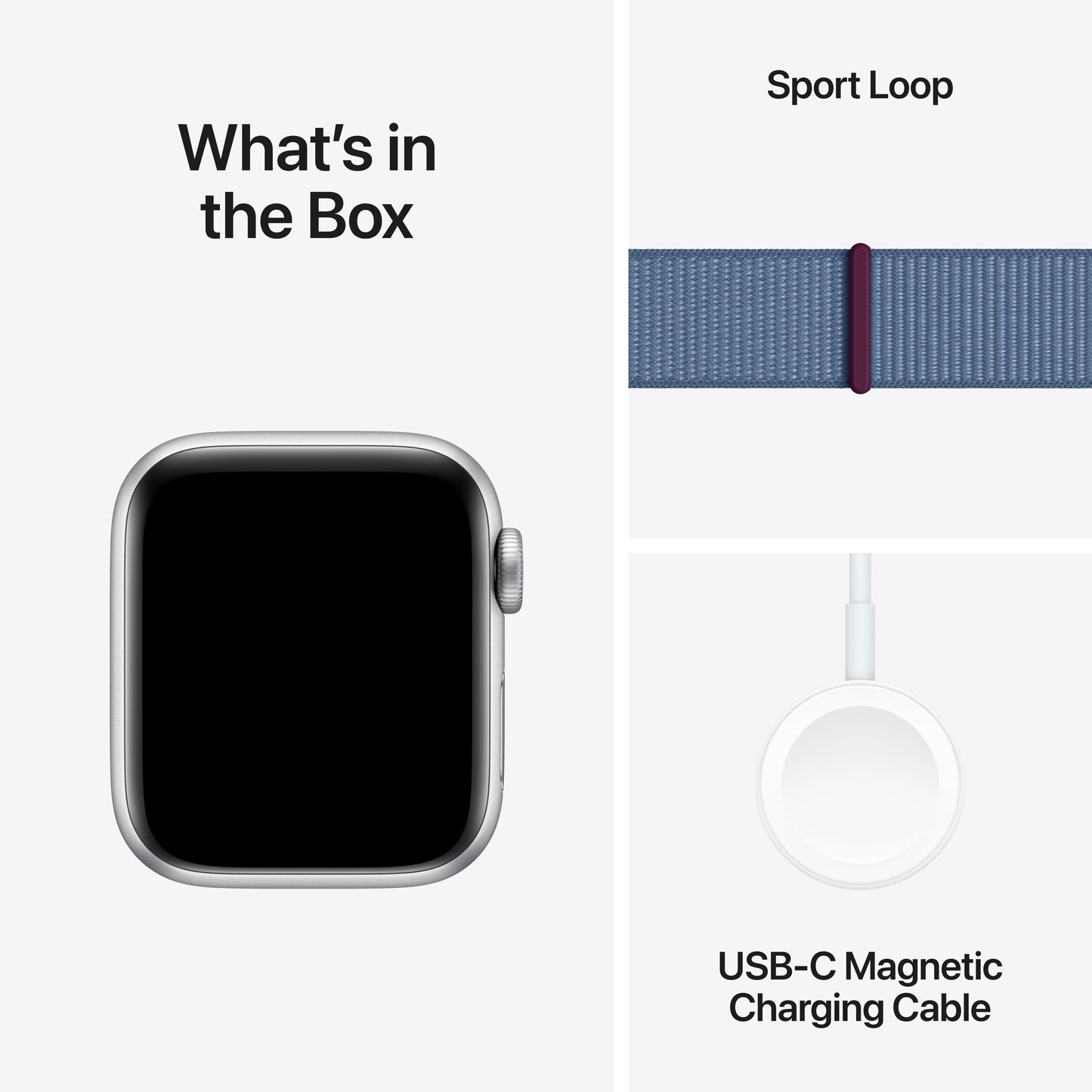 Apple Watch SE GPS 40mm Silver Aluminum Case with Winter Blue Sport Loop