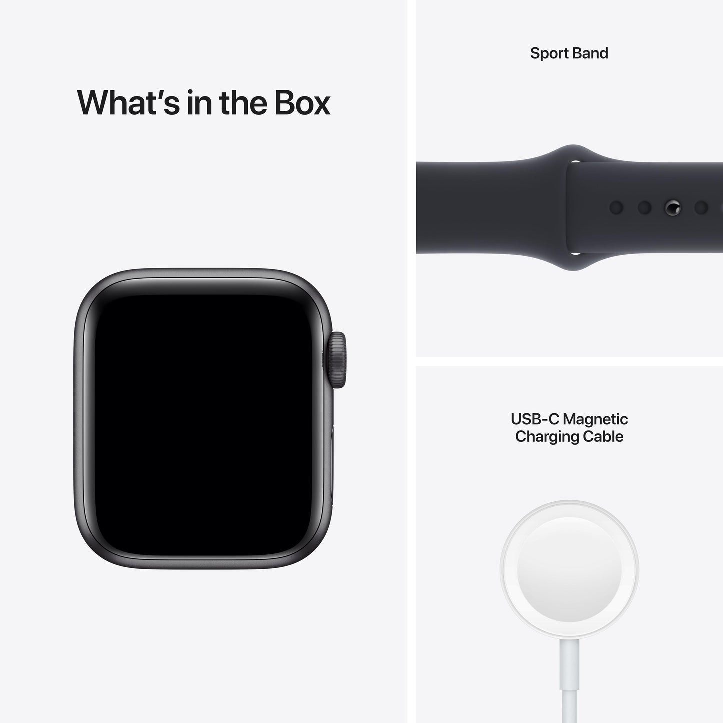 Apple Watch SE GPS, 40mm Space Gray Aluminum Case with Midnight Sport Band - Regular