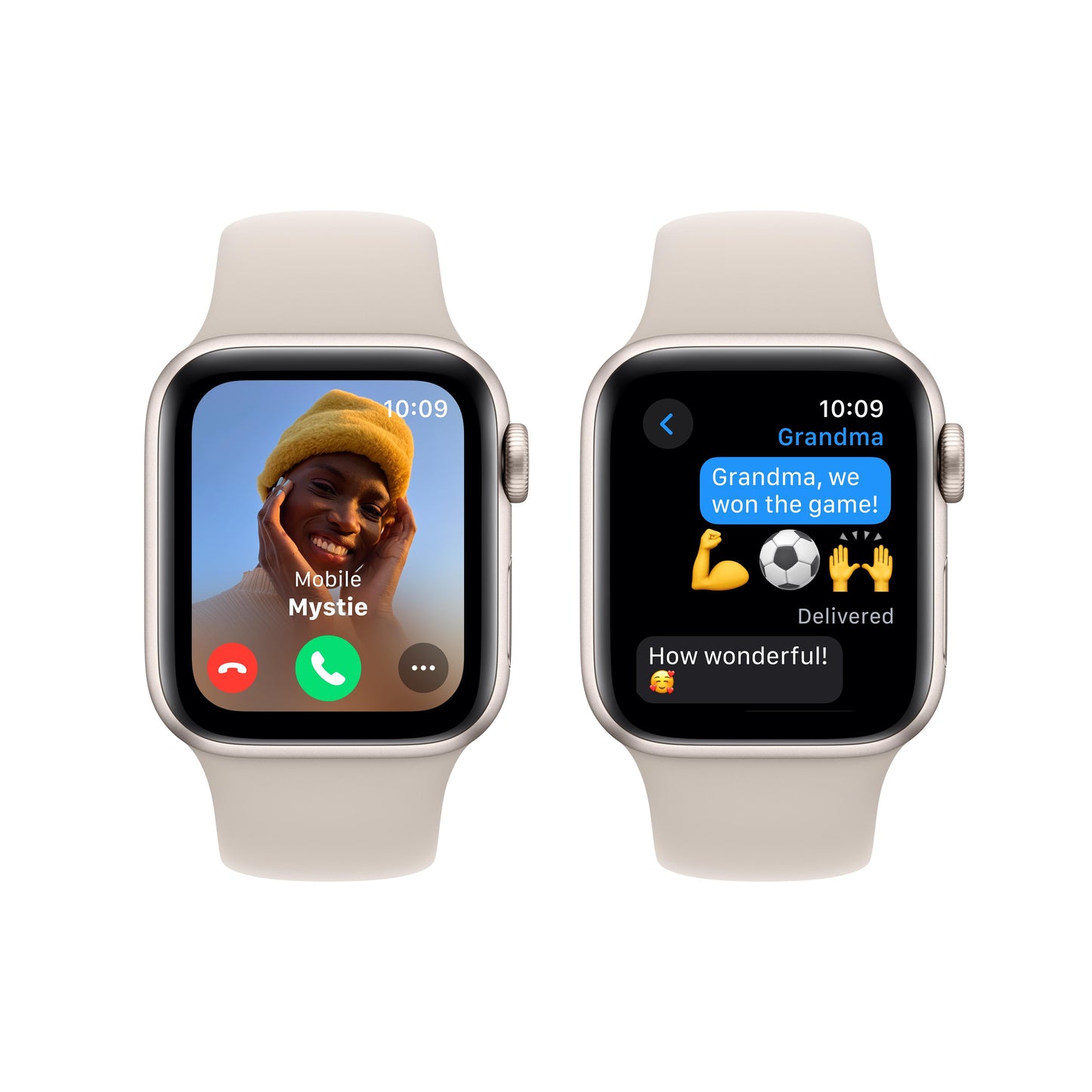 Apple Watch SE GPS 40mm Starlight Aluminum Case with Starlight Sport Band - S/M