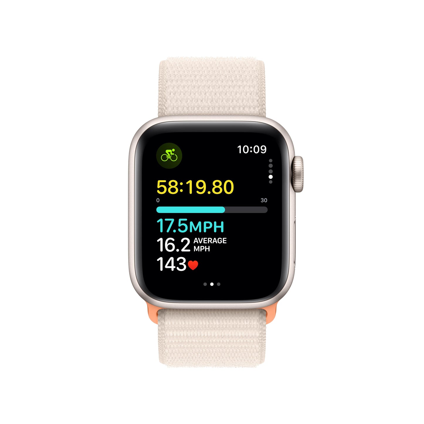 Apple Watch SE GPS 40mm Starlight Aluminum Case with Starlight Sport Loop