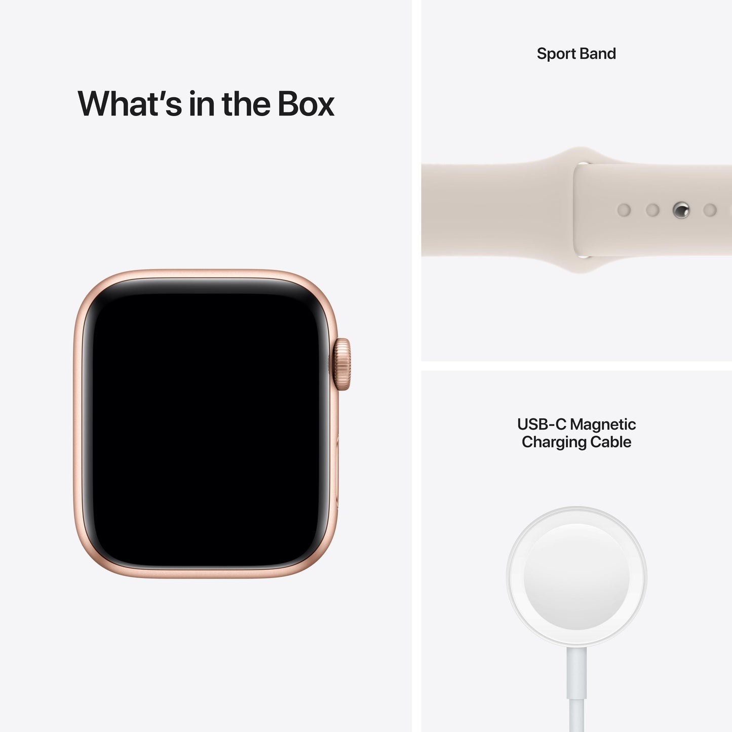 Apple Watch SE GPS, 44mm Gold Aluminum Case with Starlight Sport Band - Regular