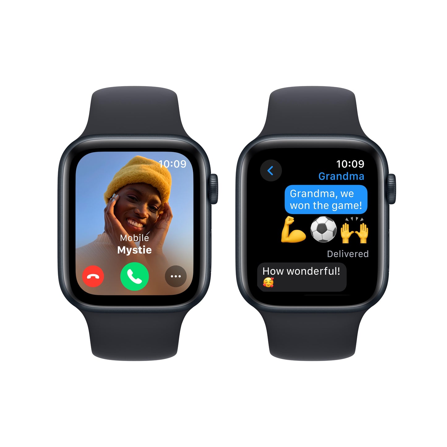 Apple Watch SE GPS 44mm Midnight Aluminum Case with Midnight Sport Band - M/L