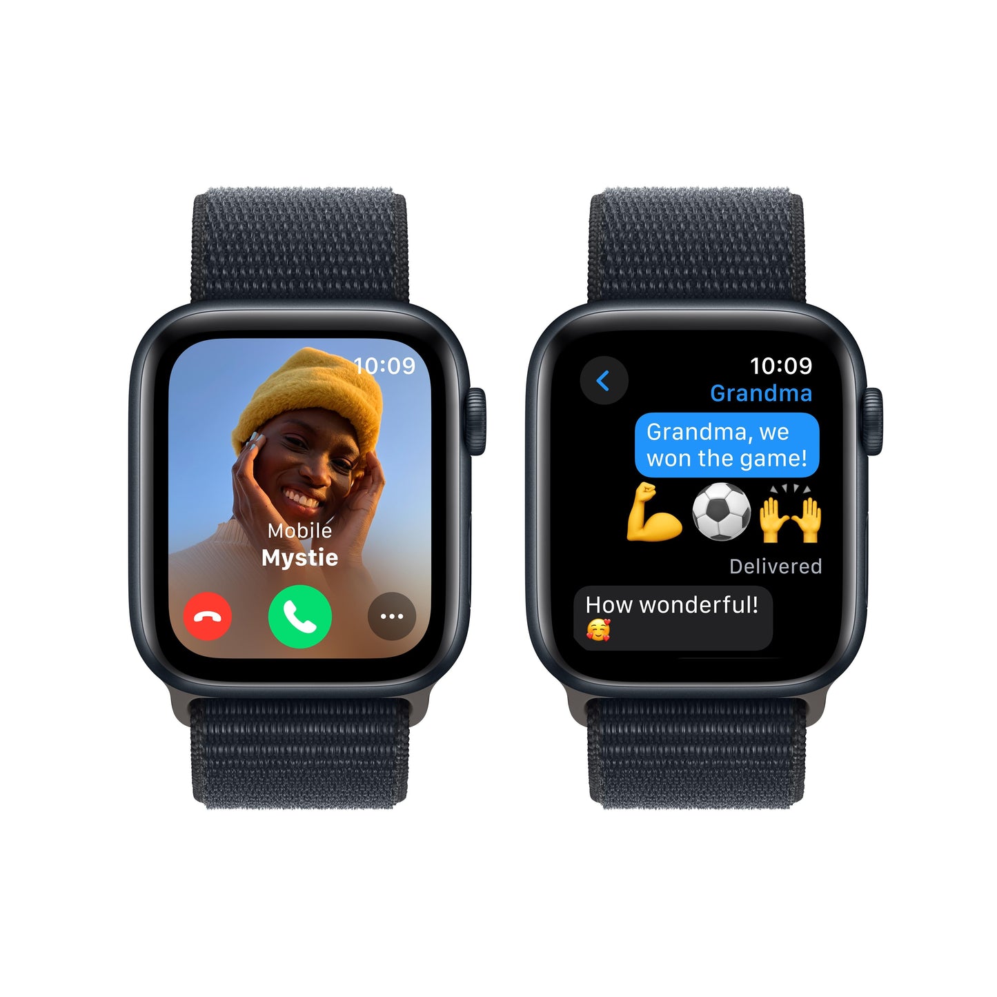Apple Watch SE GPS 44mm Midnight Aluminum Case with Midnight Sport Loop