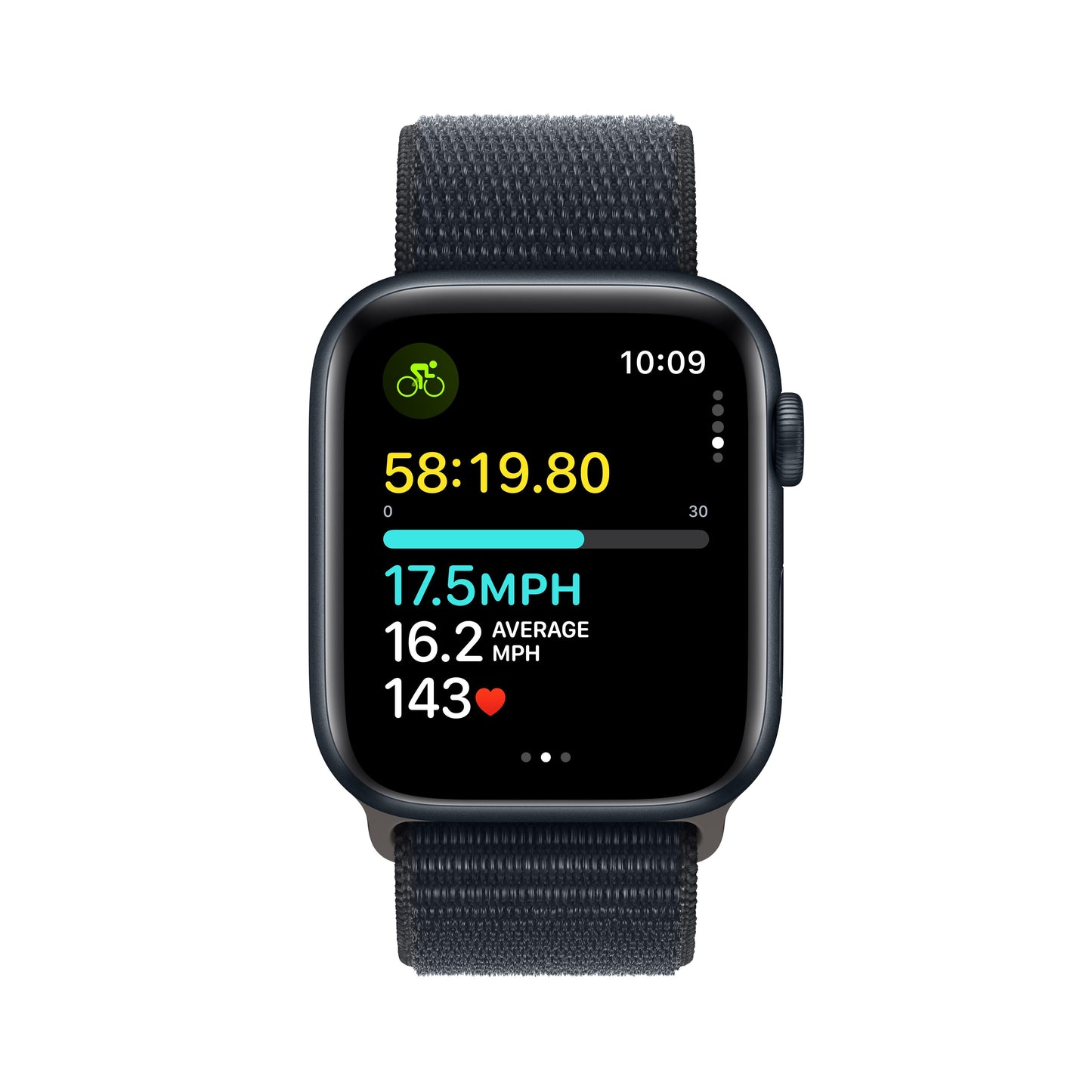 Apple Watch SE GPS 44mm Midnight Aluminum Case with Midnight Sport Loop