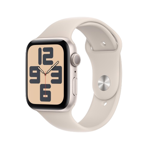 Apple Watch SE GPS 44mm Starlight Aluminum Case with Starlight Sport Band - S/M