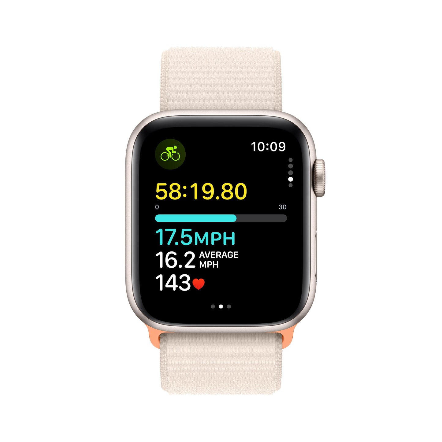 Apple Watch SE GPS 44mm Starlight Aluminum Case with Starlight Sport Loop