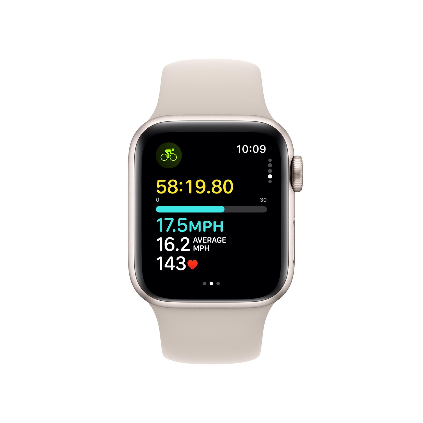 Apple Watch SE GPS + Cellular 40mm Starlight Aluminum Case with Starlight Sport Band - S/M