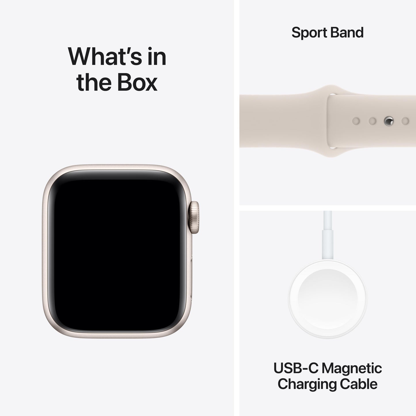 Apple Watch SE GPS + Cellular 40mm Starlight Aluminum Case with Starlight Sport Band - S/M