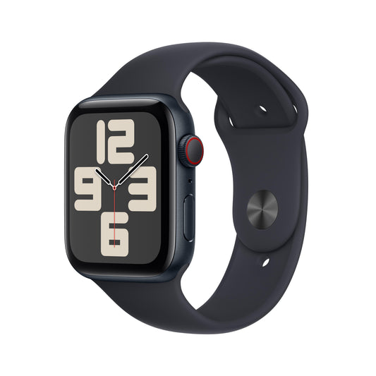 Apple Watch SE GPS + Cellular 44mm Midnight Aluminum Case with Midnight Sport Band - S/M