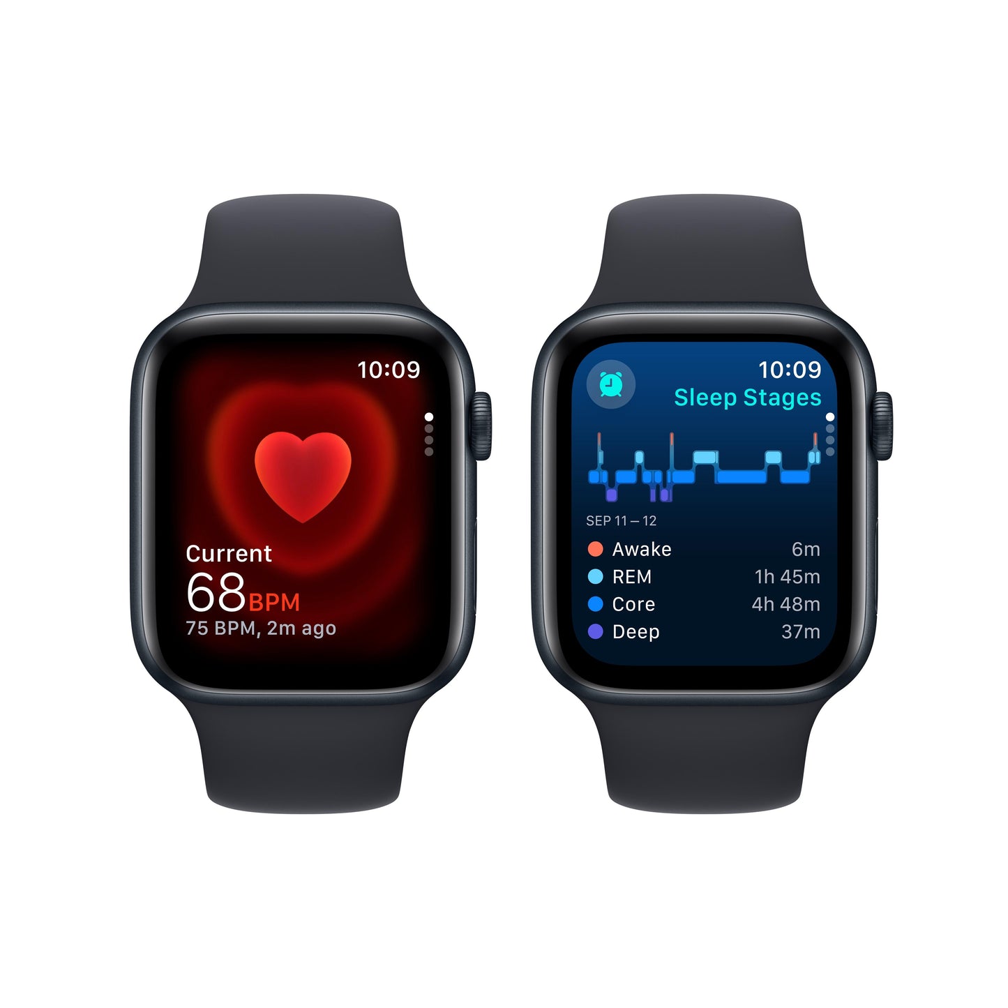 Apple Watch SE GPS + Cellular 44mm Midnight Aluminum Case with Midnight Sport Band - S/M