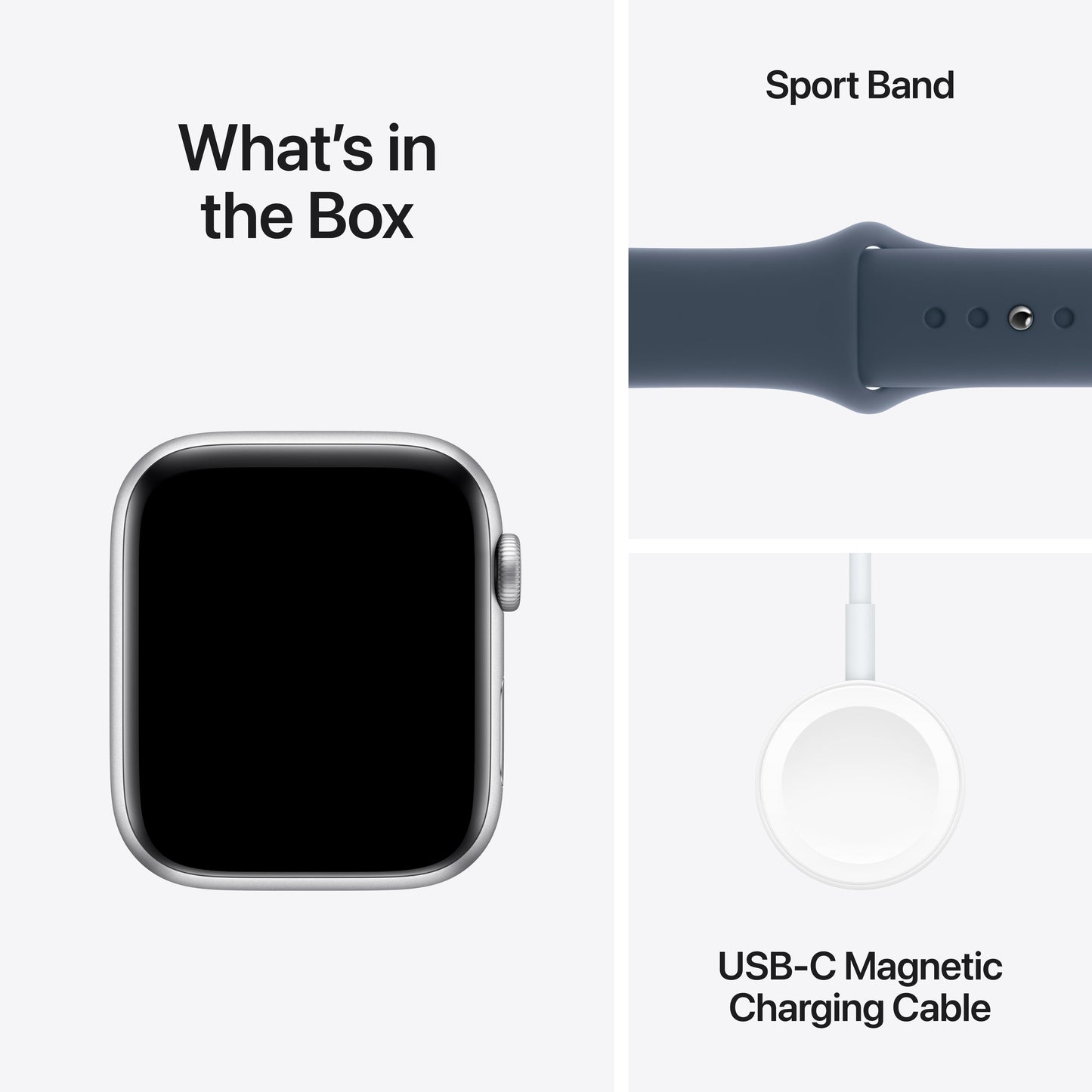 Apple Watch SE GPS + Cellular 44mm Silver Aluminum Case with Storm Blue Sport Band - M/L