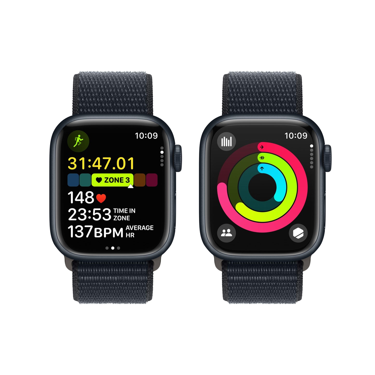 Apple Watch Series 9 GPS 41mm Midnight Aluminum Case with Midnight Sport Loop