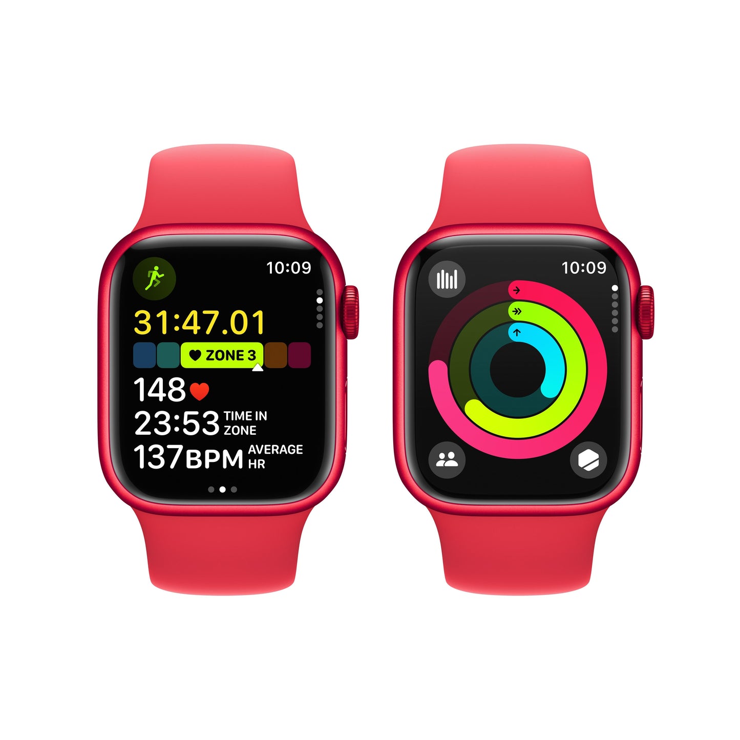 Apple Watch Series 9 GPS 41mm (PRODUCT)RED Aluminum Case with (PRODUCT)RED Sport Band - S/M