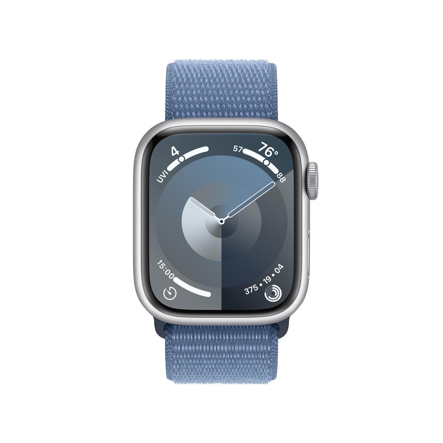 Apple Watch Series 9 GPS 41mm Silver Aluminum Case with Winter Blue Sport Loop