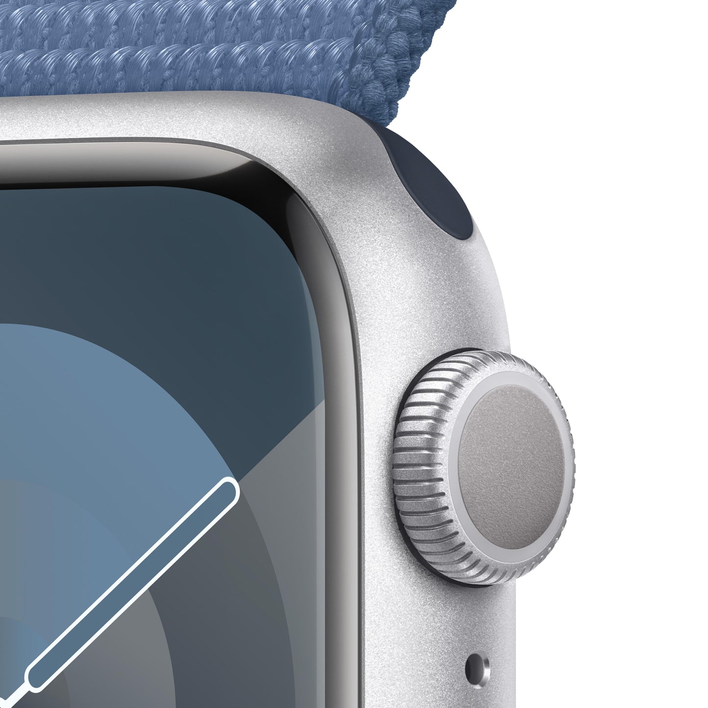 Apple Watch Series 9 GPS 41mm Silver Aluminum Case with Winter Blue Sport Loop