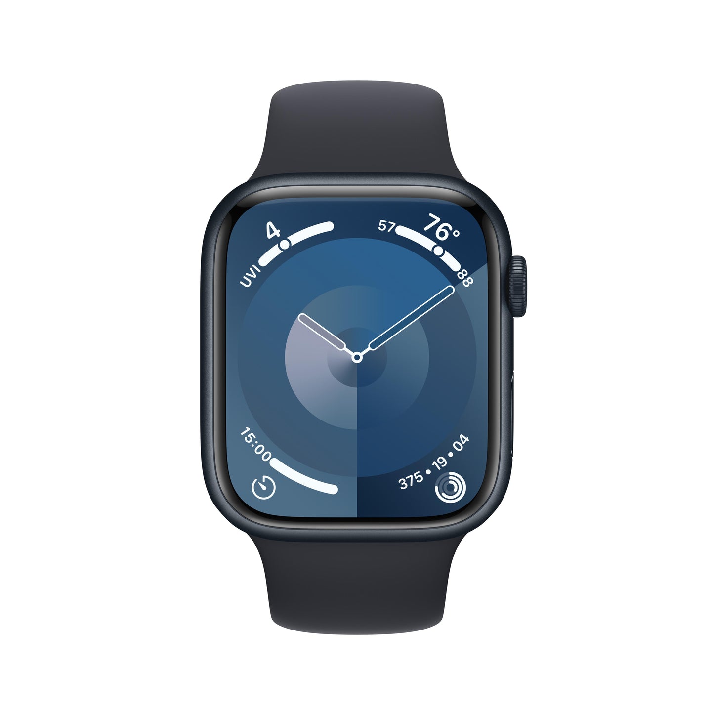 Apple Watch Series 9 GPS 45mm Midnight Aluminum Case with Midnight Sport Band - S/M