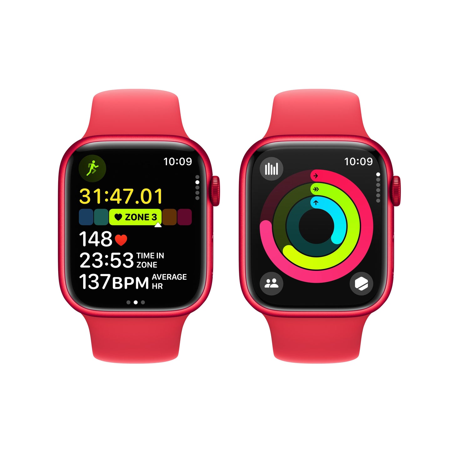 Apple Watch Series 9 GPS 45mm (PRODUCT)RED Aluminum Case with (PRODUCT)RED Sport Band - M/L