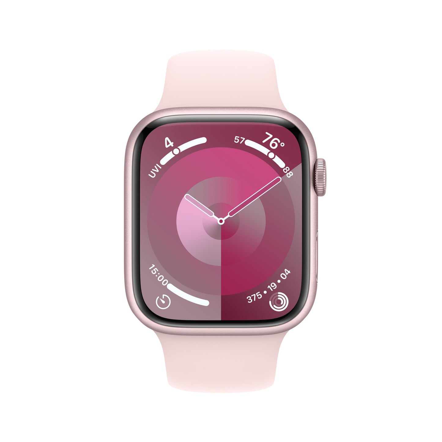 Apple Watch Series 9 GPS 45mm Pink Aluminum Case with Light Pink Sport Band - S/M