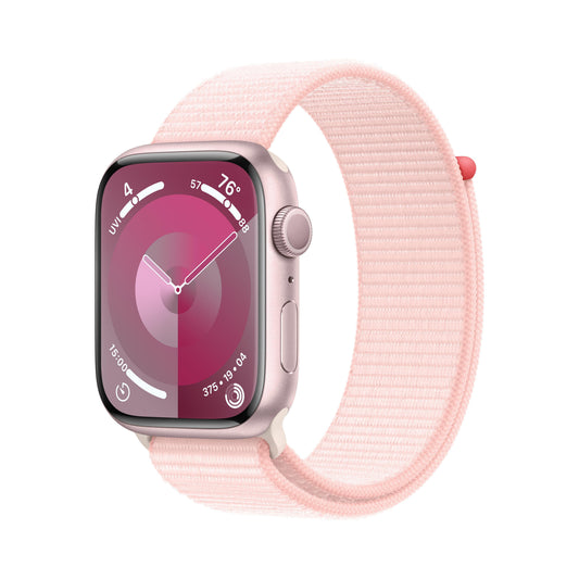 Apple Watch Series 9 GPS 45mm Pink Aluminum Case with Light Pink Sport Loop