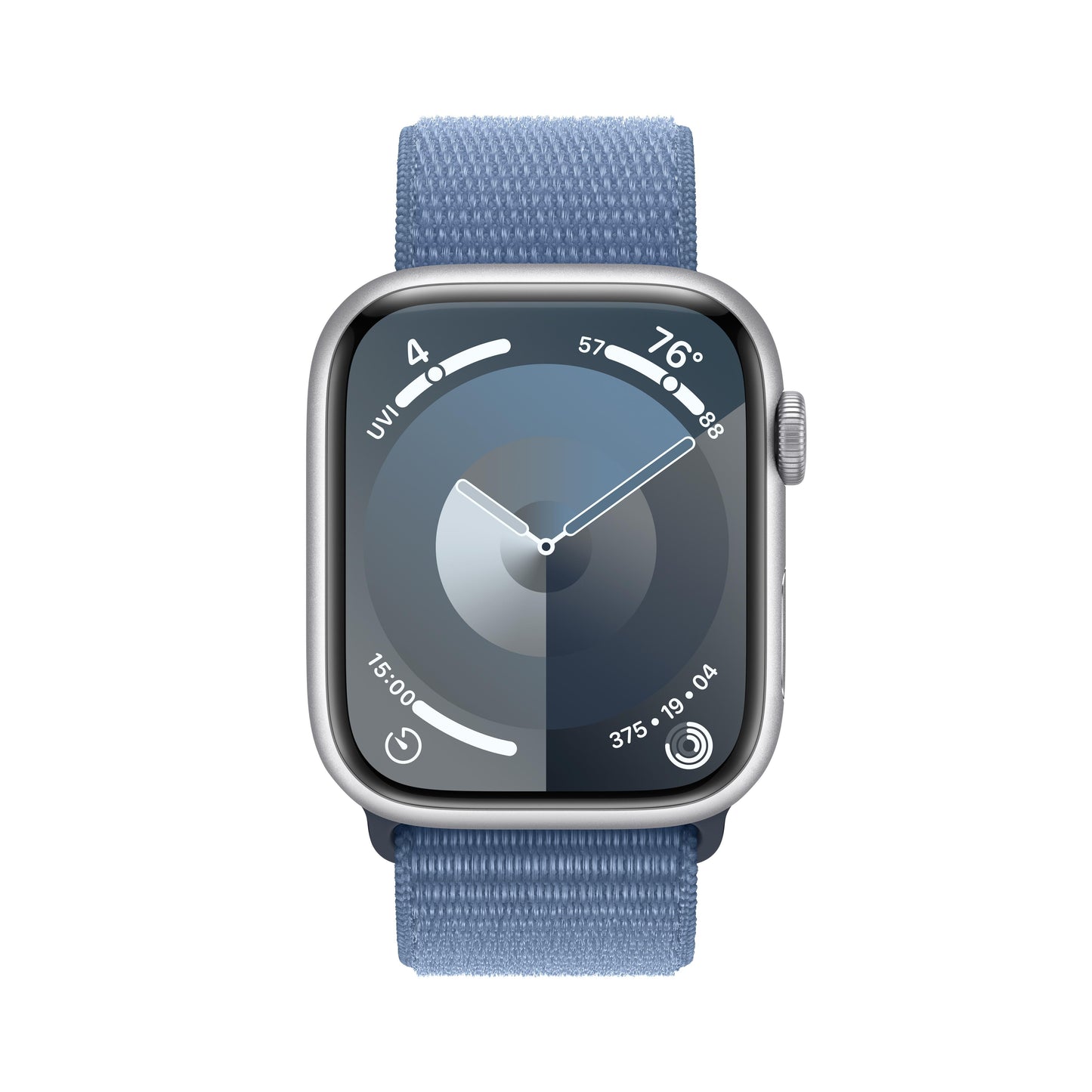 Apple Watch Series 9 GPS 45mm Silver Aluminum Case with Winter Blue Sport Loop
