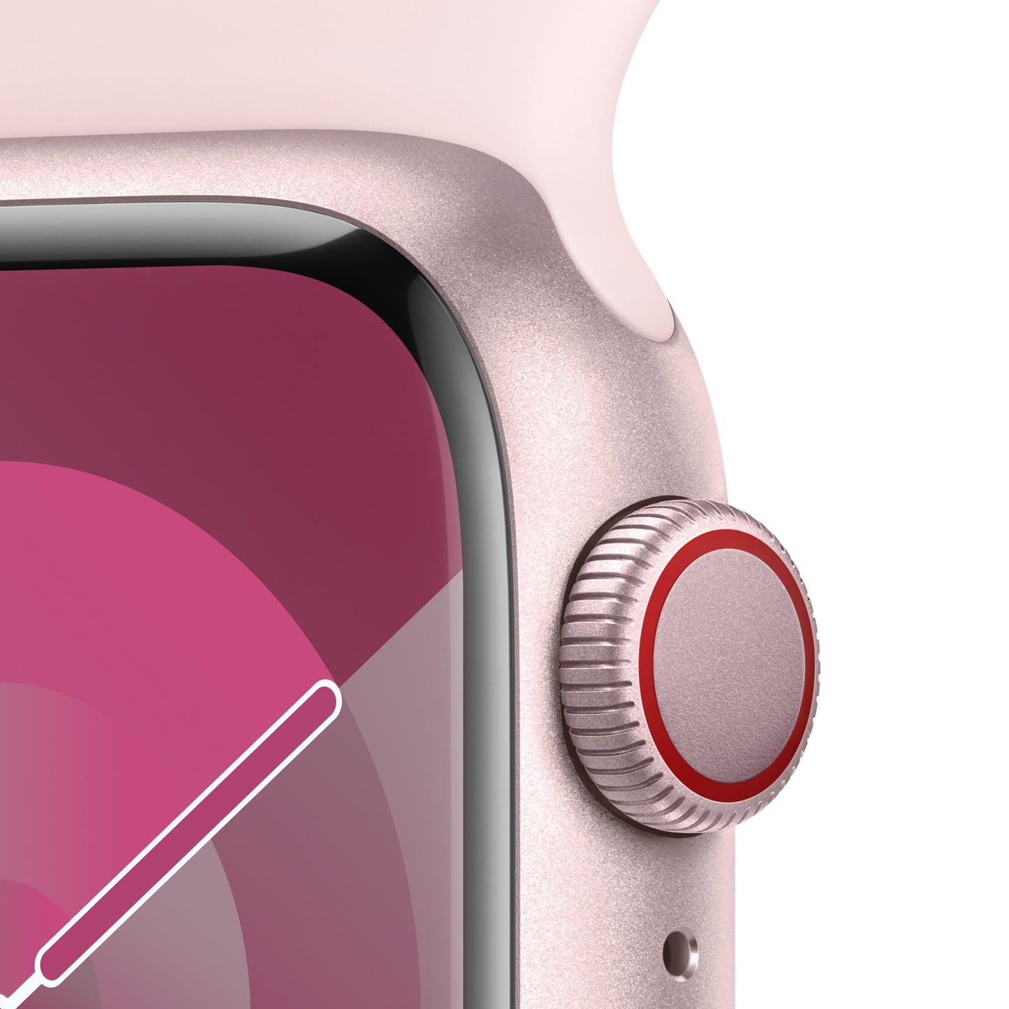 Apple Watch Series 9 GPS + Cellular 41mm Pink Aluminum Case with Light Pink Sport Band - S/M
