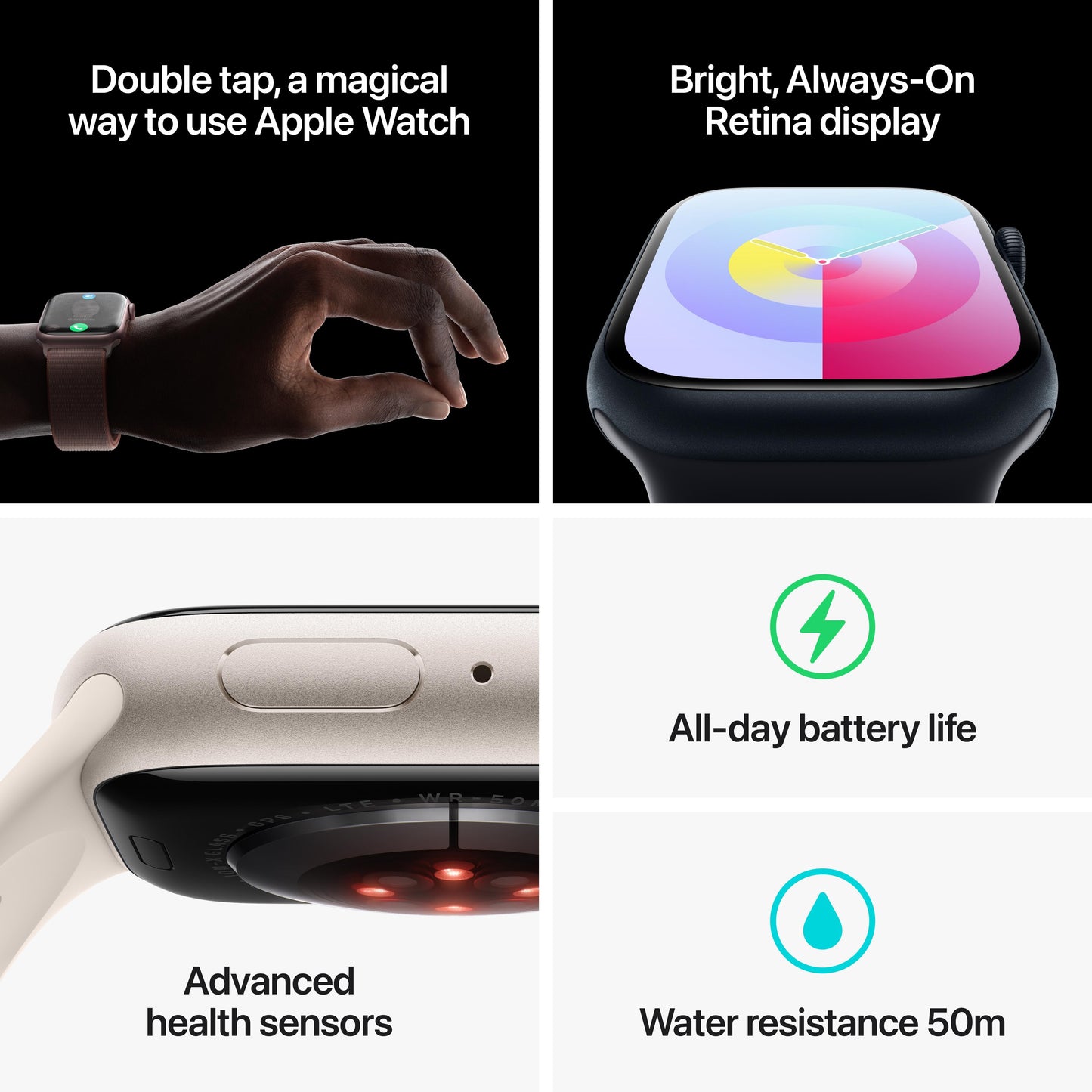 Apple Watch Series 9 GPS + Cellular 45mm Midnight Aluminum Case with Midnight Sport Loop