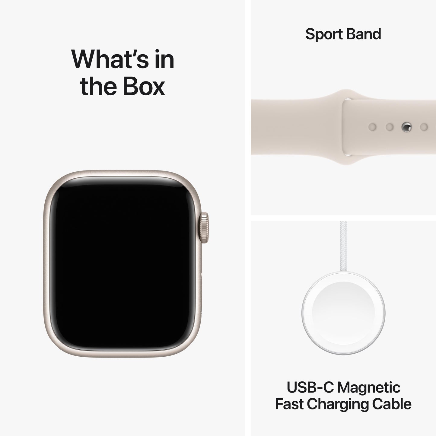 Apple Watch Series 9 GPS + Cellular 45mm Starlight Aluminum Case with Starlight Sport Band - S/M