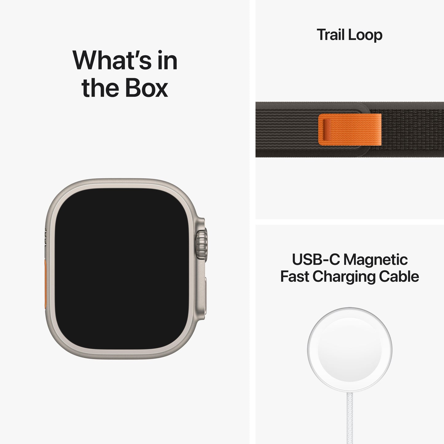 Apple Watch Ultra GPS + Cellular, 49mm Titanium Case with Black/Gray Trail Loop - M/L