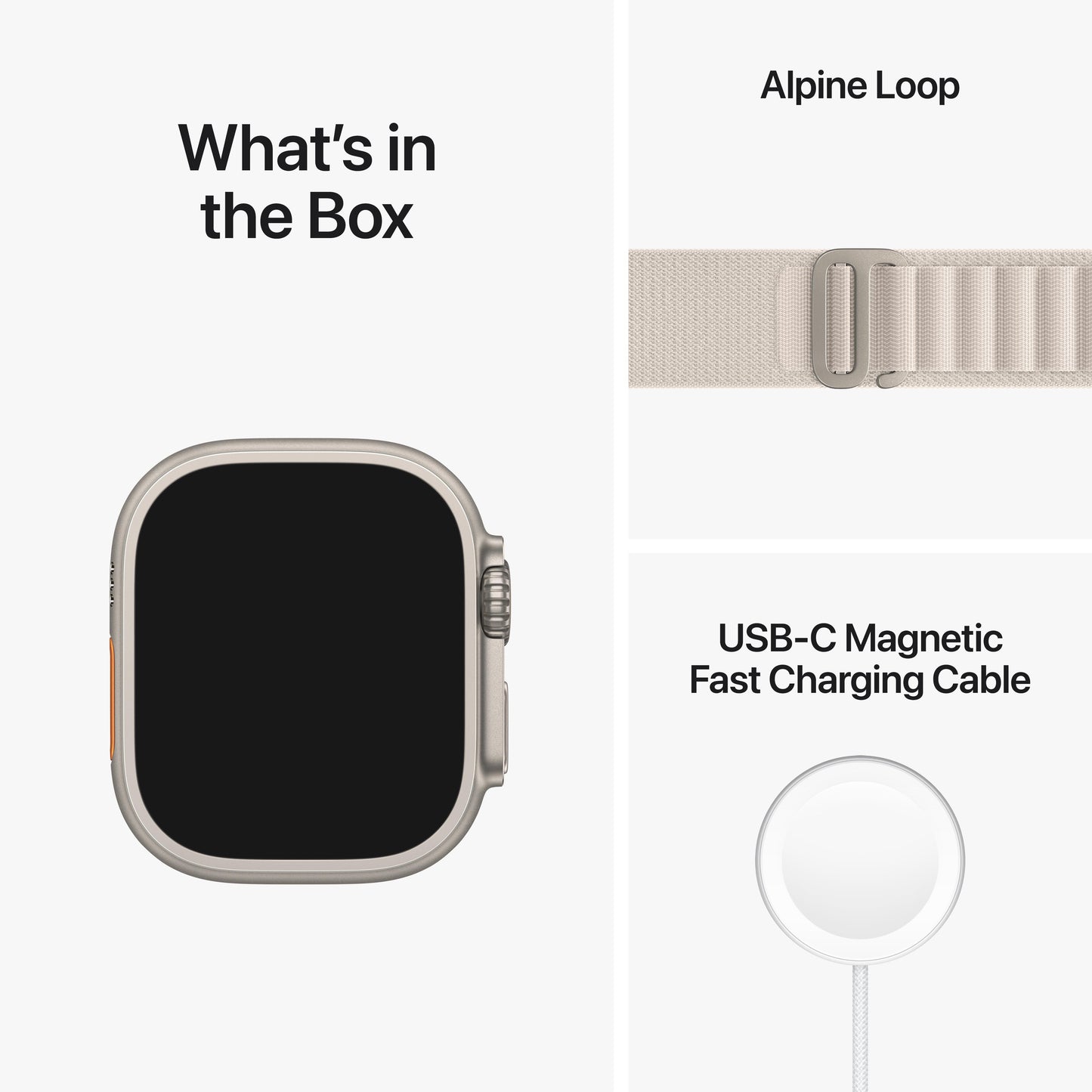 Apple Watch Ultra GPS + Cellular, 49mm Titanium Case with Starlight Alpine Loop - Medium